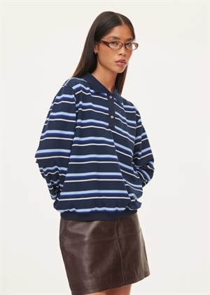 Martina polo bluse Blue Multi Oval Square 